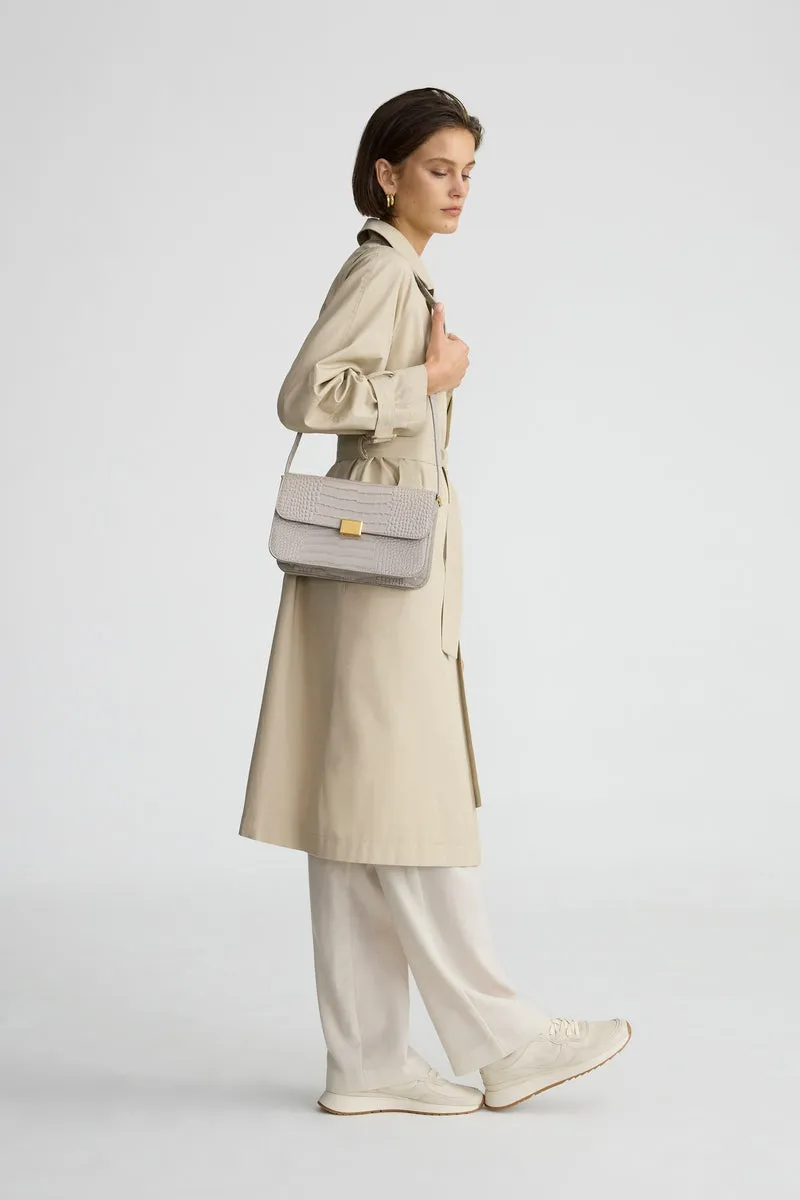 THE CLASSIC SHOULDER BAG - TAUPE MOCK PRINT