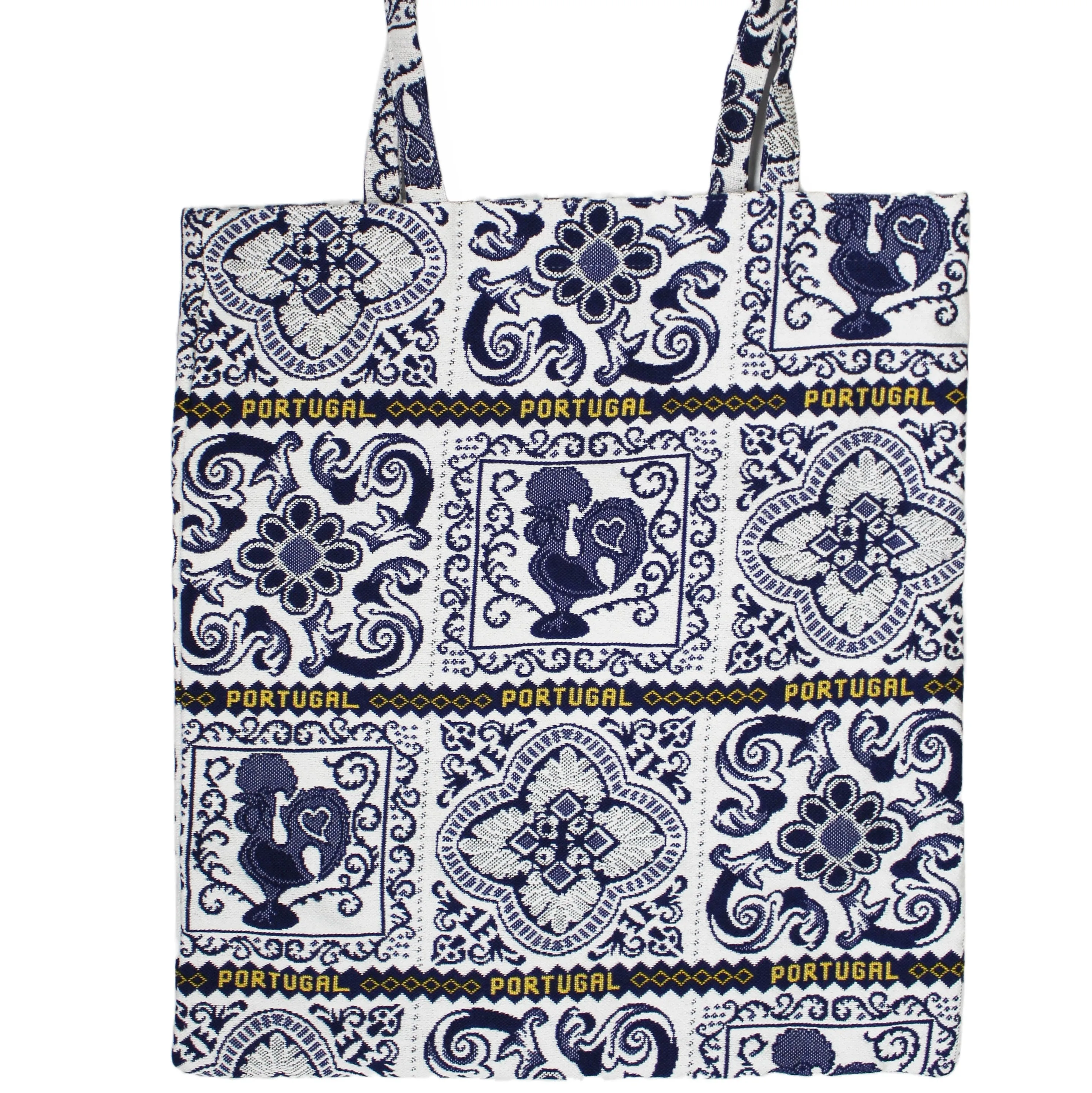 Traditional Portuguese Azulejos Tiles Themed Reusable Tote Bag