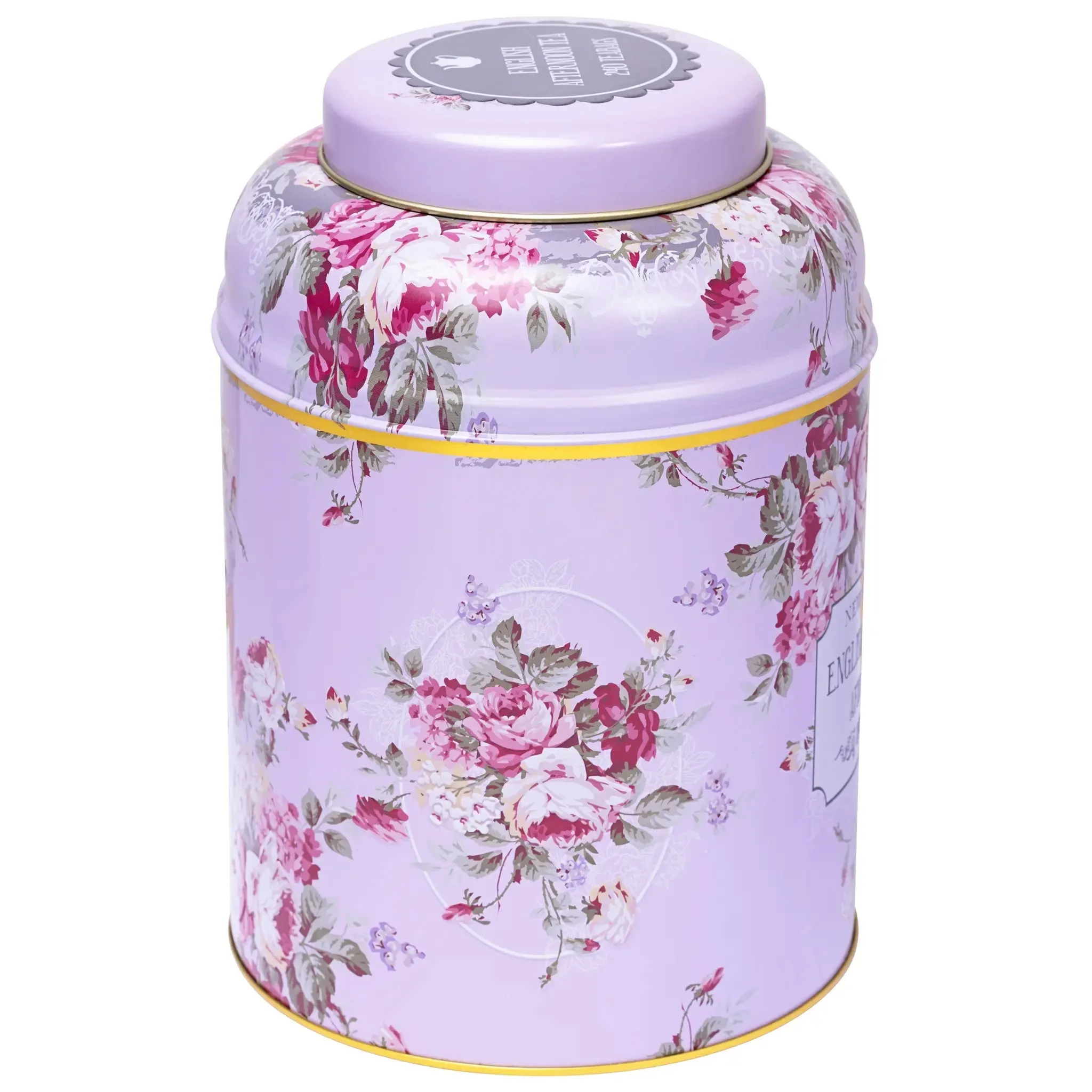 Vintage Floral Deluxe Tea Caddy - Lilac