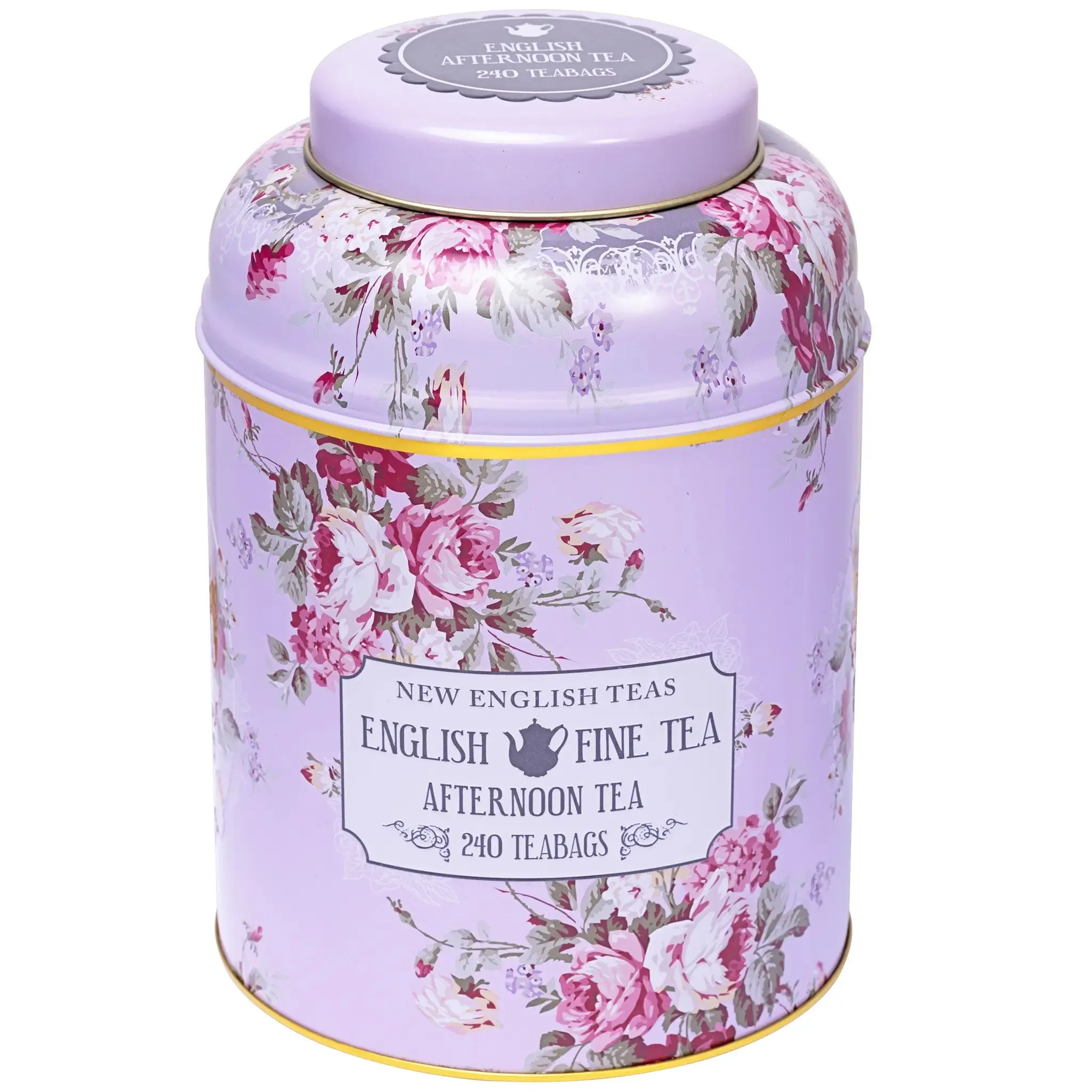 Vintage Floral Deluxe Tea Caddy - Lilac