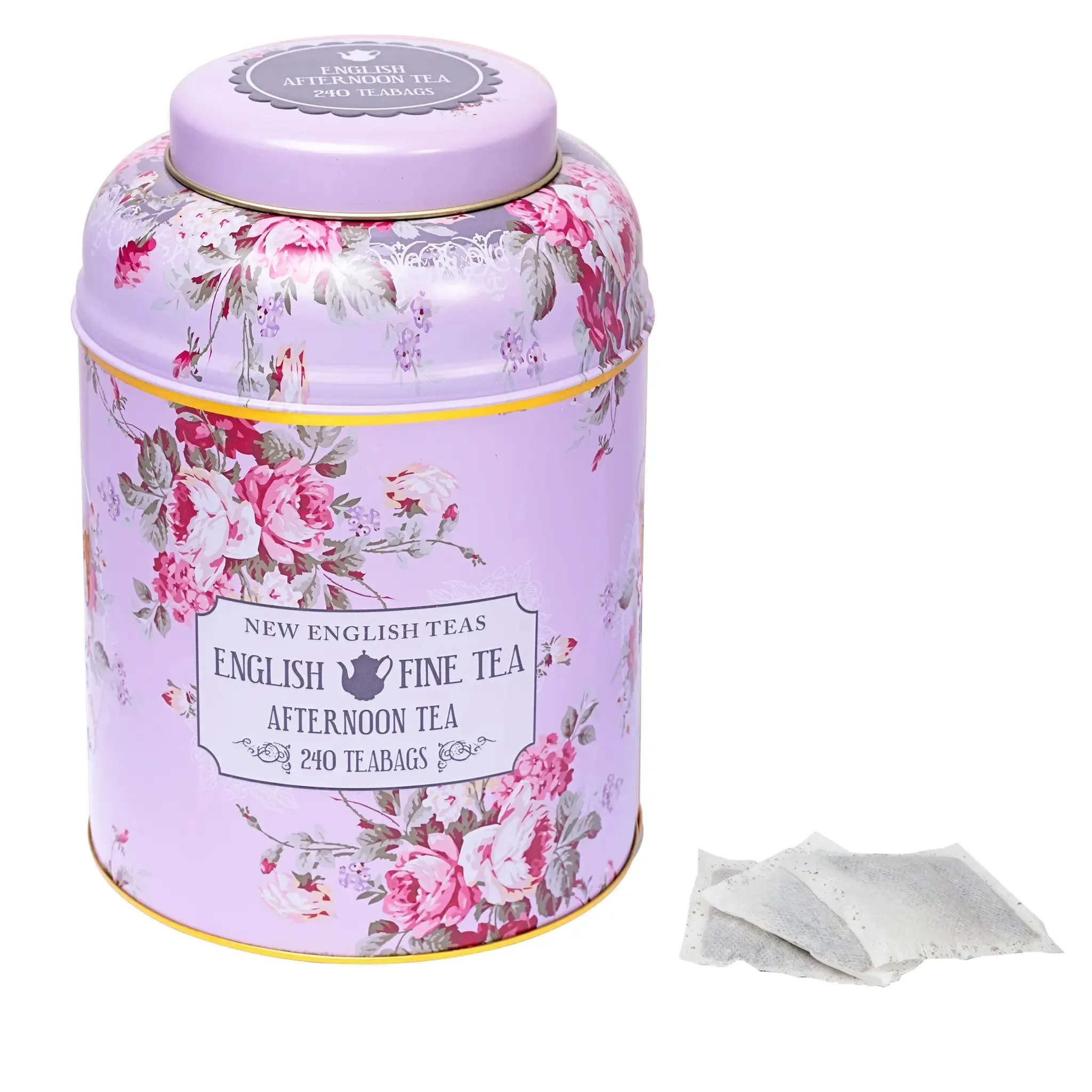 Vintage Floral Deluxe Tea Caddy - Lilac