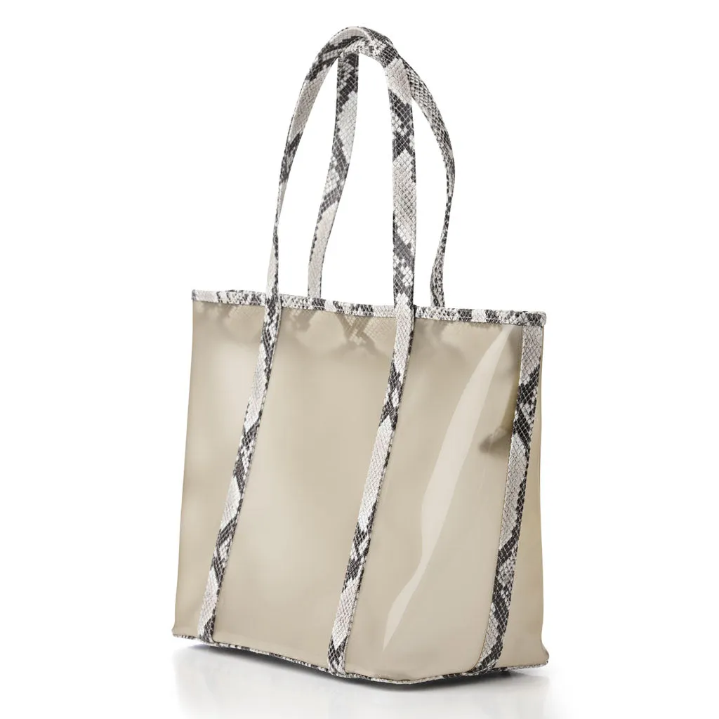 Wet Sand Faux-Python Derive Tote