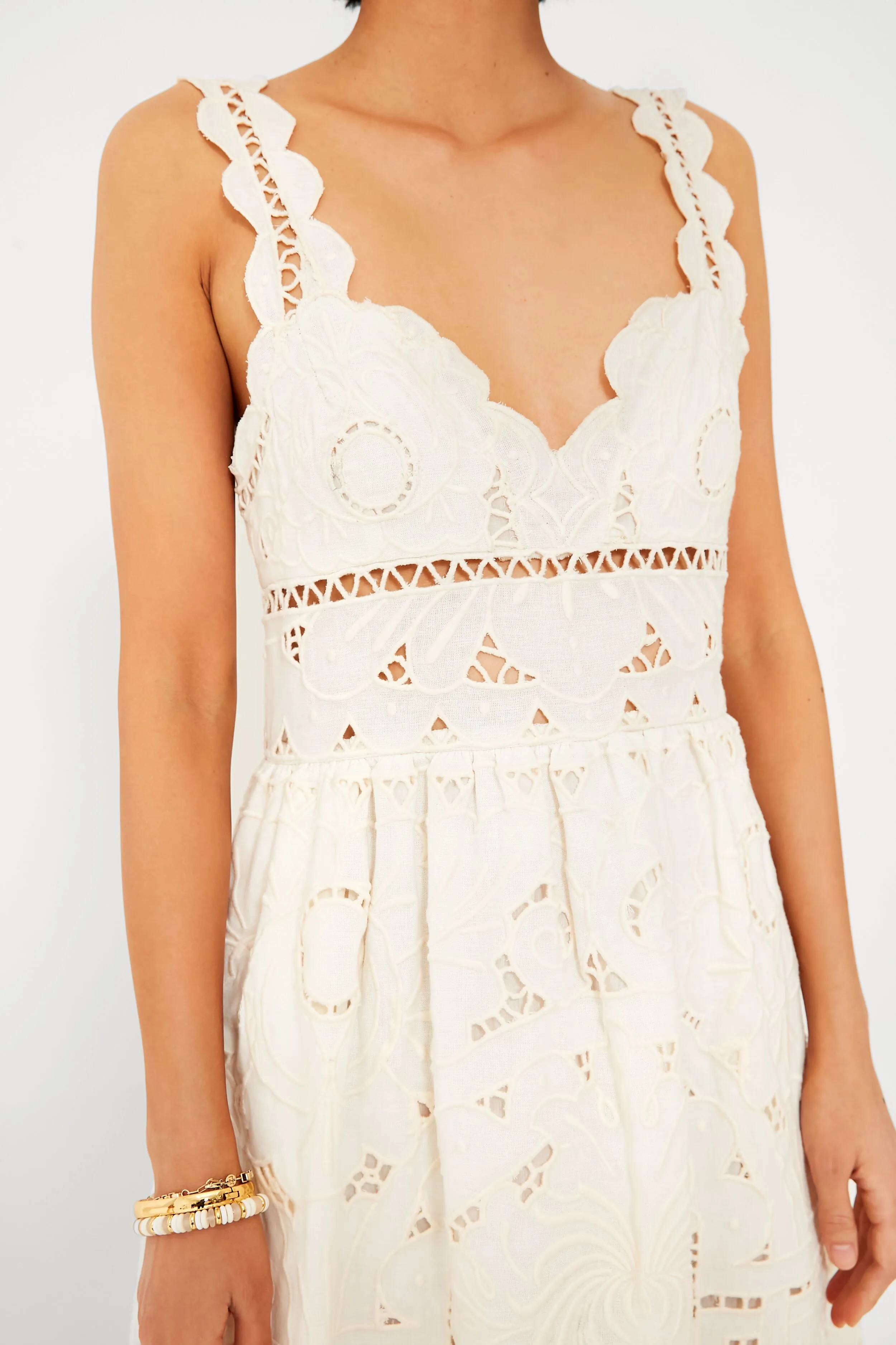 White Blaire Eyelet Sleeveless Dress