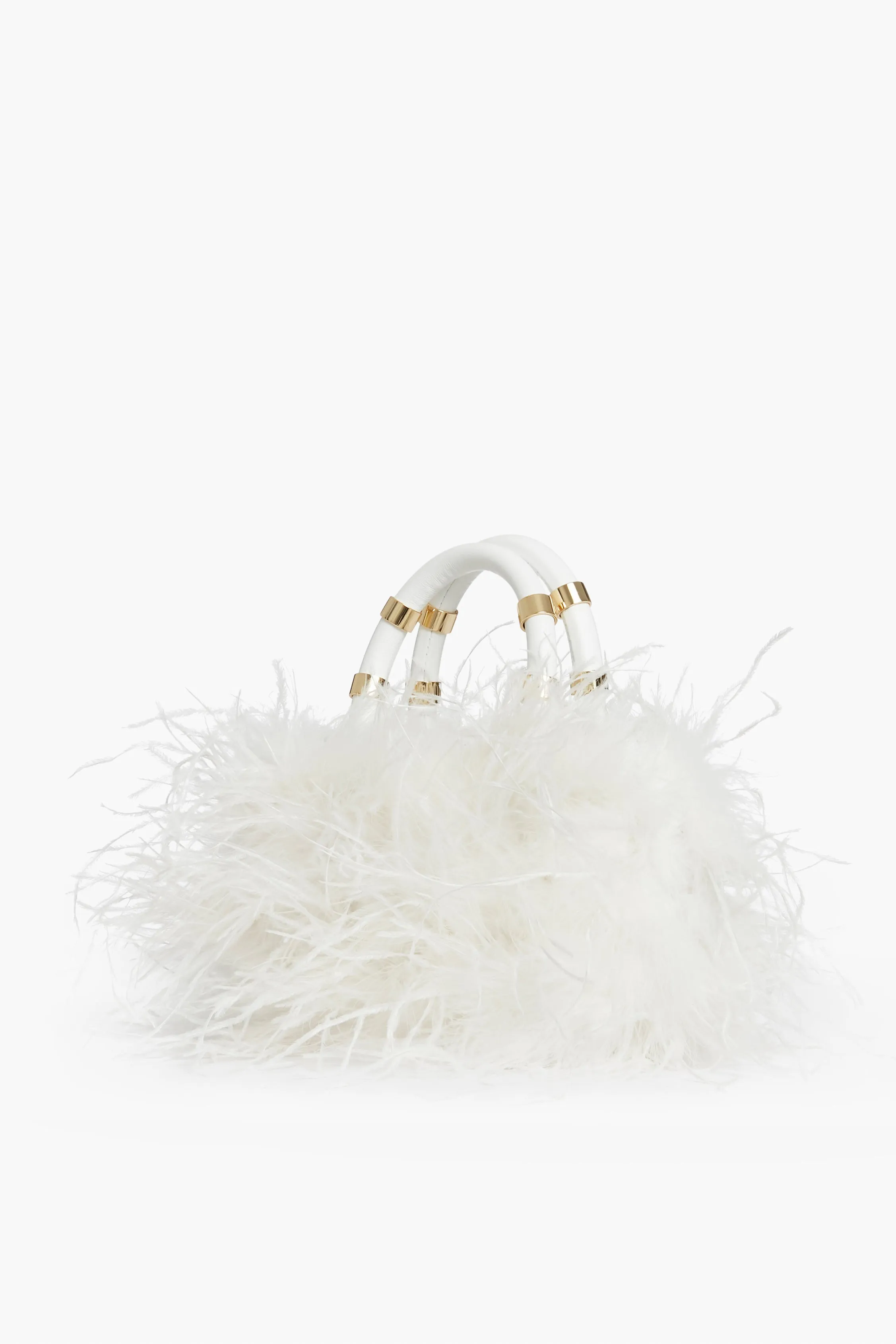 White Emily Feather Bag