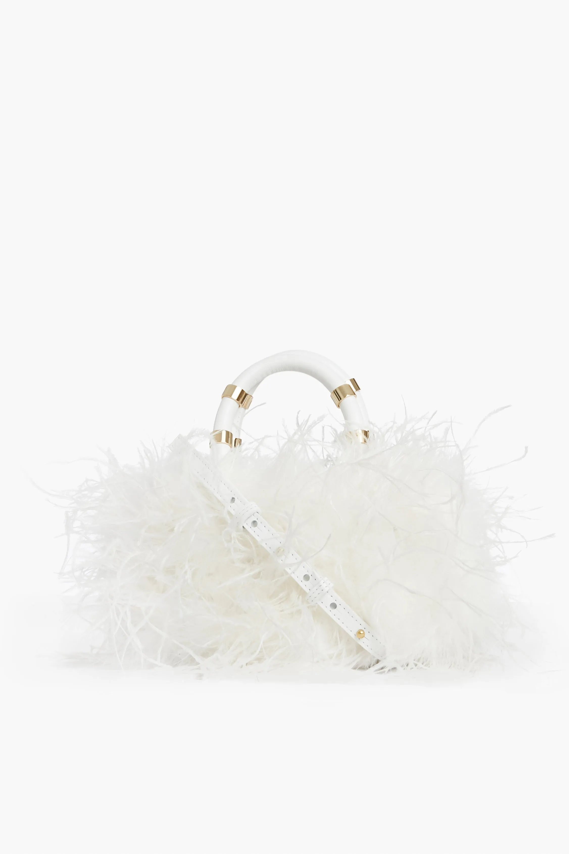 White Emily Feather Bag