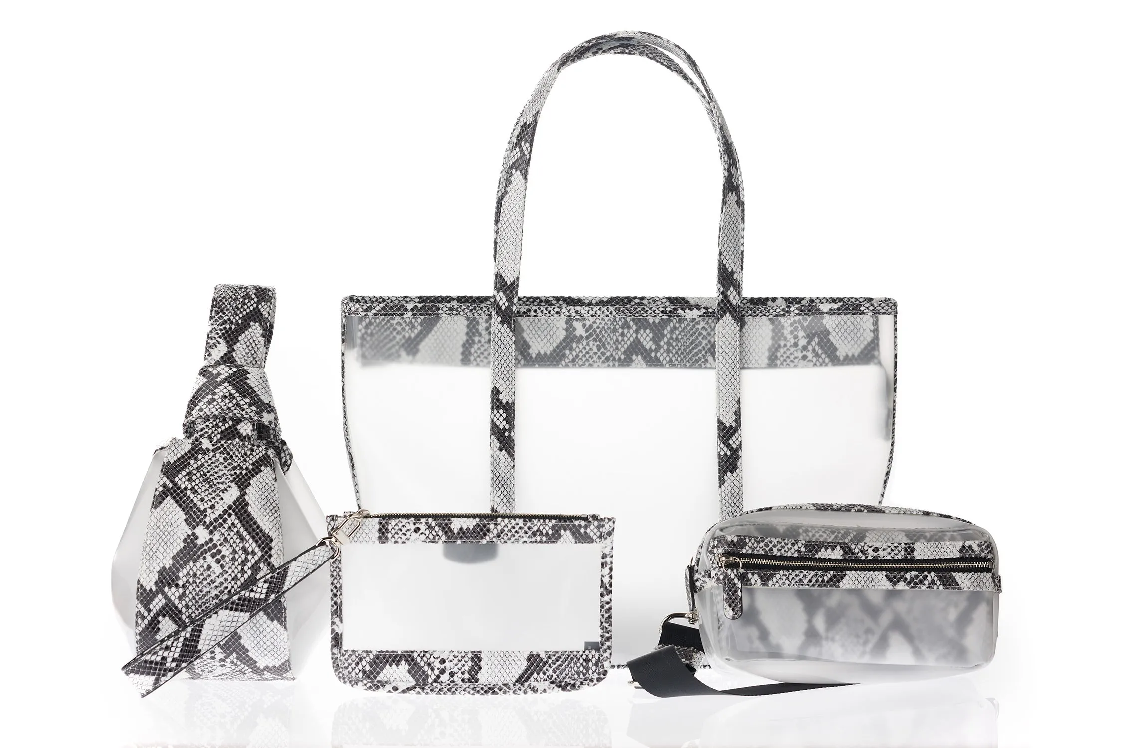 White Sand Faux-Python Derive Tote