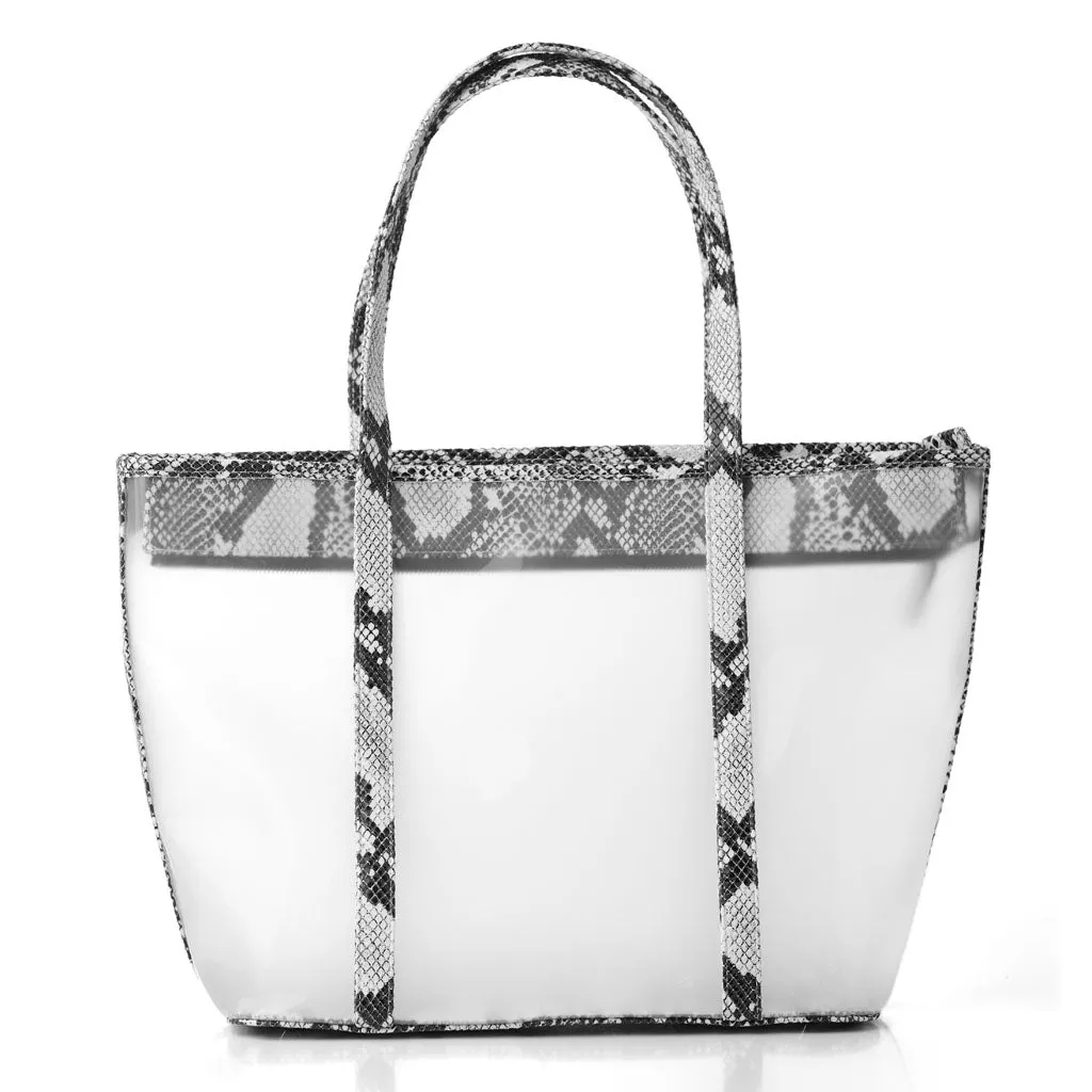 White Sand Faux-Python Derive Tote